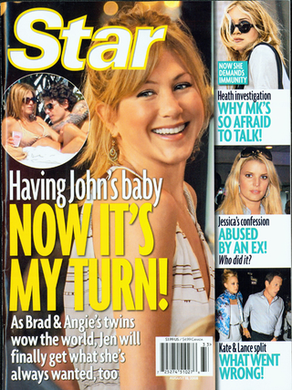Illustration for article titled This Week in Tabloids: Aniston Wants A Baby, Applegate Is Ailing, & Cyrus Is A Not-So-Secret Sexpot